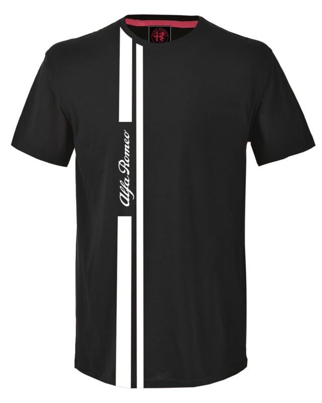 Playera Alfa Romeo Negro Cuello redondo AR-105